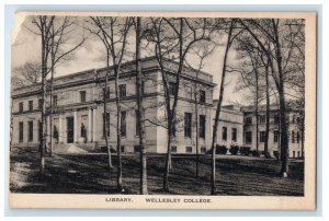 c1930's Library Wellesley College Building Campus Wellesley MA Vintage Postcard