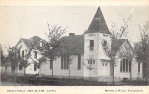 Erie Kansas Presbyterian Church, B/W Photo Print Vintage Postcard U12241