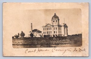 J95/ Carrington North Dakota RPPC Postcard c1910 Court House Building 202