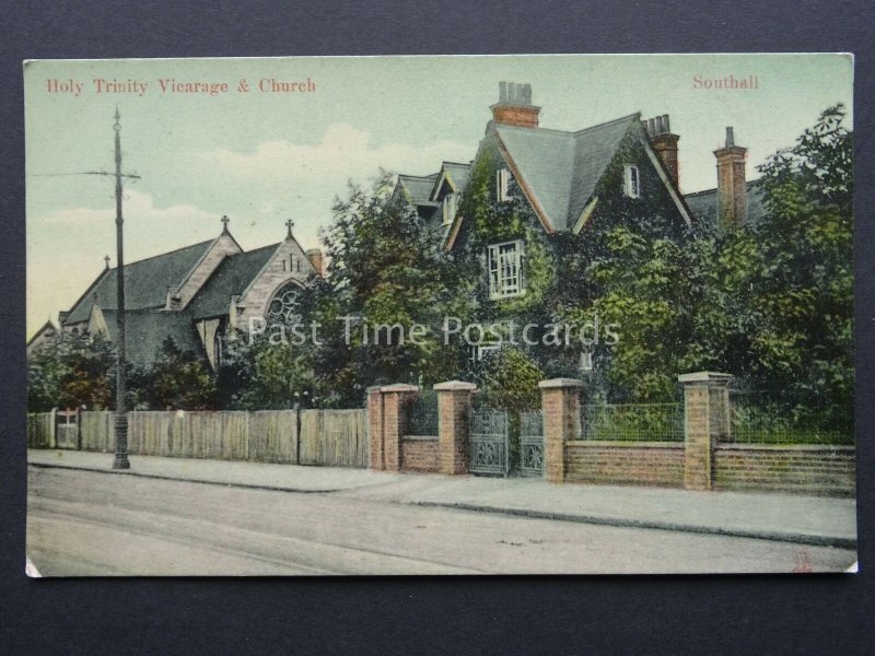 Notts SOUTHALL Holy Trinity Vicarage & Church c1908 Postcard S. Barnes & Co.