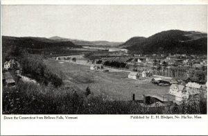 Vtg Bellows Falls Vermont VT Down the Connecticut River View pre-1907 Postcard