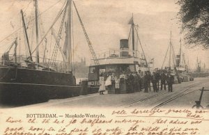 Netherlands Rotterdam Maaskade Westzijde Vintage Postcard 03.79