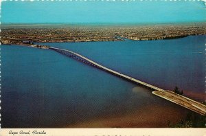 Cape Coral Florida FL aerial view bridge Postcard