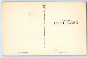 c1940 New Jersey Vintage Postcard Delaware Memorial Bridge Friendly Border Line