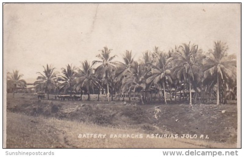 Philippines Battery Barracks Asturias Jolo Real Photo