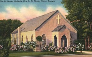 Vintage Postcard St. Simon's Methodist Church Parish St. Simon's Islands Georgia