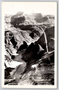 Arizona Grand Canyon RPPC Colorado River Shows End Of B.A. Trail Postcard V21