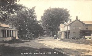 Lassellsville NY Dirt Main Street Town Center Old Car RPPC Postcard