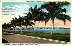 Panama Panama City Seen From Fort Amador 1934