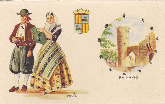 Spain Baleares Native Costume Signed Iraola