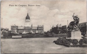 Argentina Buenos Aires Plaza del Congreso Vintage Postcard C139