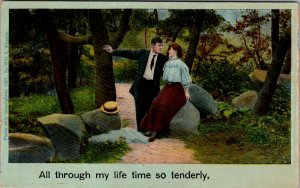 2 Illustrated Songs series postcards Edwardian humor vtg postcards