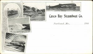 Portland ME Casco Bay Steamboat Co SCARCE EARLY Private Mailing Card c1900