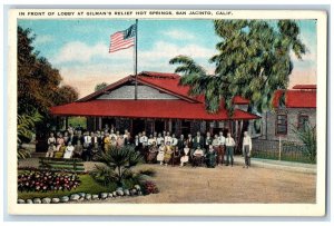 c1920 Front Lobby Gilman's Relief Hot Springs San Jacinto California CA Postcard