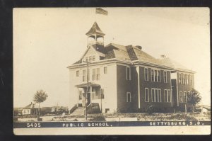 RPPC GETTYSBURG SOUTH DAKOTA SD PUBLIC SCHOOL 1909 REAL PHOTO POSTCARD