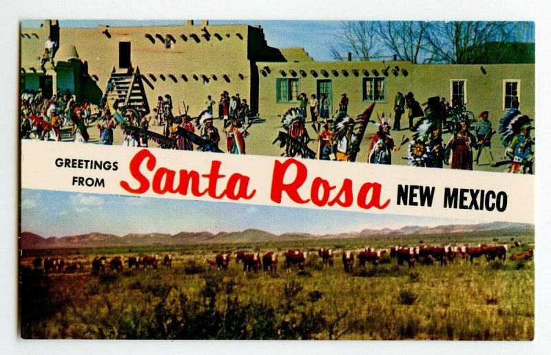 Postcard Greetings from Santa Rosa New Mexico U.S. 66 Standard View Banner Card