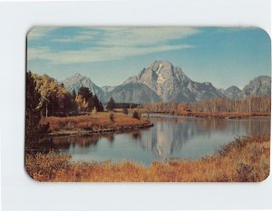 Postcard Mt. Moran, Grand Teton National Park, Jackson Hole, Wyoming