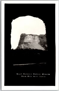 Mt. Rushmore National Memorial Black Hills South Dakota Real Photo RPPC Postcard