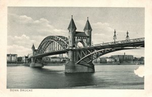 Vintage Postcard Bonn Brucke Tourist Attraction Spot Kennedy Bridge Germany