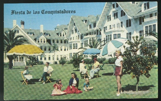 Belleview Biltmore Hotel Belleair Florida FL Guests on Lawn Vintage Postcard