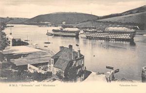 uk32773 HMS britannia and hindostan real photo uk ship bateau valentine series