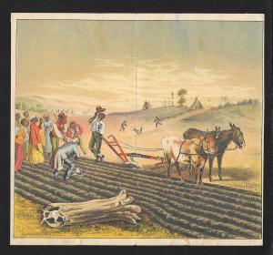 VICTORIAN TRADE CARD Oliver Chilled Plow Black Plowing Field