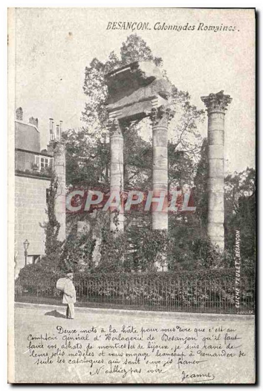 Old Postcard Besancon Roman Colonnades Advertisement Comptoir General d & # 3...