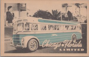 Postcard Greyhound Bus Chicago Florida Limited 1940