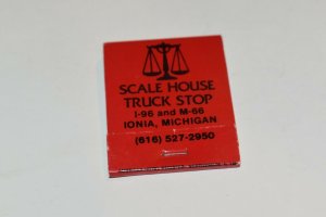 Scale House Truck Stop Ionia Michigan 20 Strike Red Matchbook