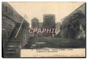 Old Postcard Souvenir De Bouillon Interior Du Chateau L & # 39Escaller leadin...