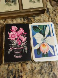 Playing Cards, Art I Floral Double Deck In Congress Spaniel Box