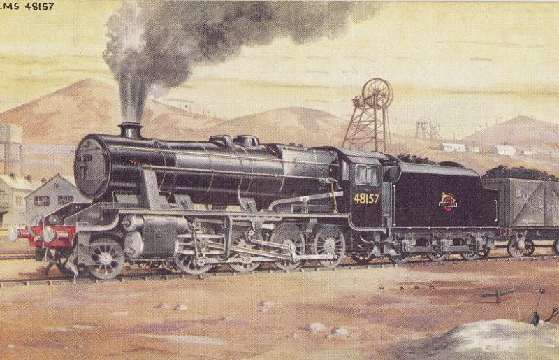 LMS 48157 Class 2-8-0 Heavy Freight Train Postcard