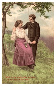 1908 When In The Shady Paths We Meet, I Lay My Heart At Your Feet, Postcard