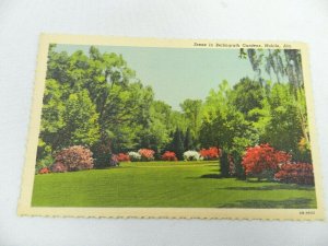 Vintage Postcard Alabama Linen Scene in Bellingrath Gardens Mobile