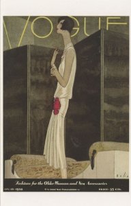 Vogue Magazine 1928 Ladies Spring Fashion Umbrella Postcard