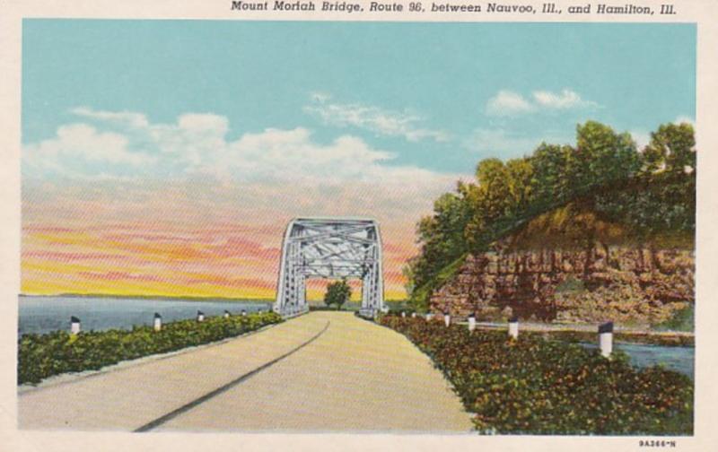 Illinois Mount Moriah Bridge Between Nauvoo and Hamilton Curteich