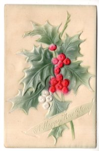 Layered Embossed, Holly and Berries, New Year,