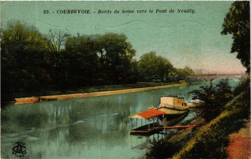 CPA COURBEVOIE Bords de Seine vers le Pont de Neuilly (412740)