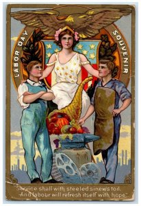 1917 Labor Day Souvenir Cornucopia Nash Lincoln Nebraska NE Antique Postcard