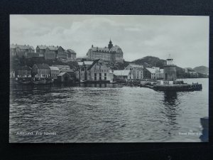 Norway LIGHTHOUSE Aalesund - Fra Havnen - Old RP Postcard by Eneret Mittet & Co.