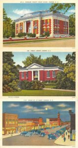 Camden SC  KERSHAW COUNTY COURT HOSUE & LIBRARY & BROAD STREET  *3* Postcards