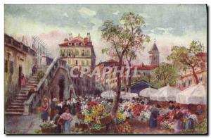 Postcard Old Nice Marche aux fleurs