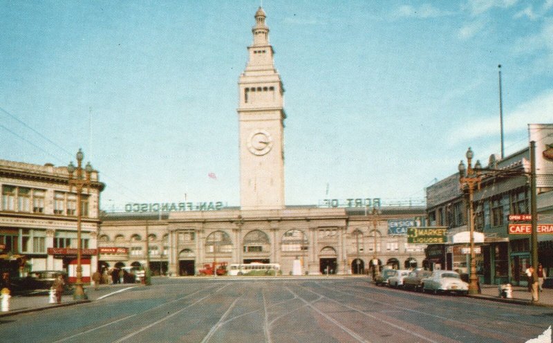 Vintage Postcard Gateway to San Francisco Ferry Building at Embarcadero Calif CA