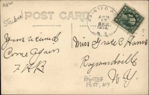 Street Scene Painted Post NY Cancel 1914 Real Photo Postcard JB JONES STORE