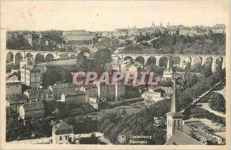 Old Postcard Luxembourg Panorama