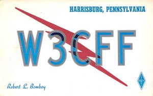 W3CFF Harrisburg, PA, USA QSL Writing on Back 