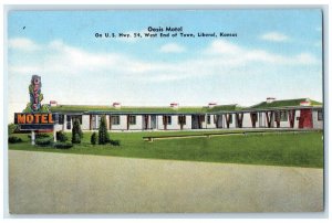c1950's Oasis Motel On US Hwy 54 West End Of Town Liberal Kansas KS Postcard