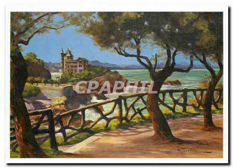 Modern Postcard Biarritz The Basque Chateau and the Chaine des Pyrenees