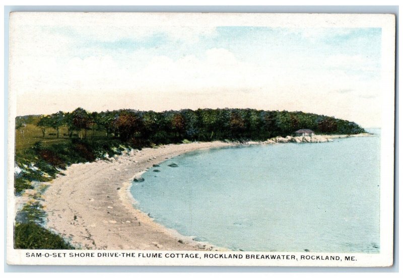 c1920's Sam-o-set Shore Drive-The Flume Cottage, Rockland Breakwater ME Postcard 