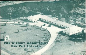 New Port Richey Florida FL Motel Birdseye View 1950s-60s Postcard